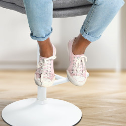 Tabouret de bar Damar, tissu blanc gris