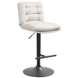 Tabouret de bar en velours Damar, noir crème