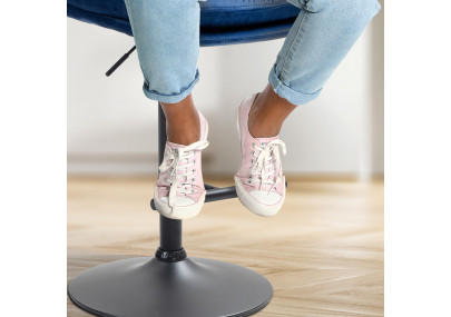 Tabouret de bar en velours Damar, noir et bleu