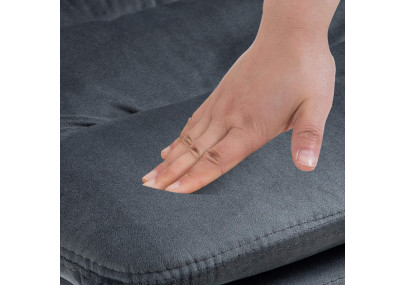 Taburete de bar Damar, terciopelo, negro/gris oscuro