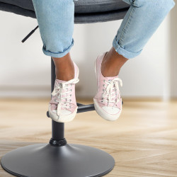 Tabouret de bar en velours Damar, noir gris foncé