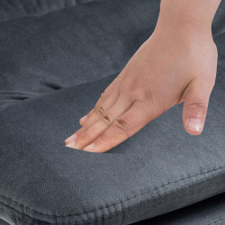 Tabouret de bar en velours Damar, chromé gris foncé