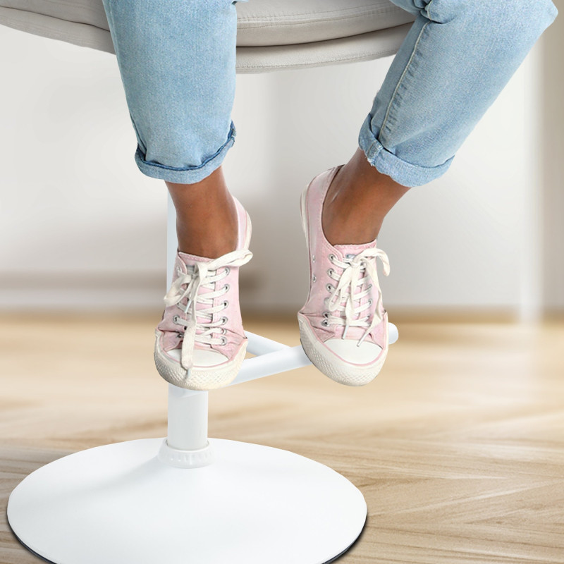 Tabouret de bar en velours Damar, blanc/crème