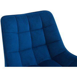 Set de 2 Taburetes de bar Dartford Azul,Terciopelo