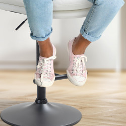 Tabouret de bar Damar, similicuir, noir blanc