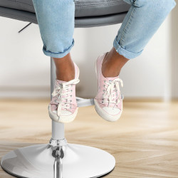 Tabouret de bar Damar, similicuir, chromé gris