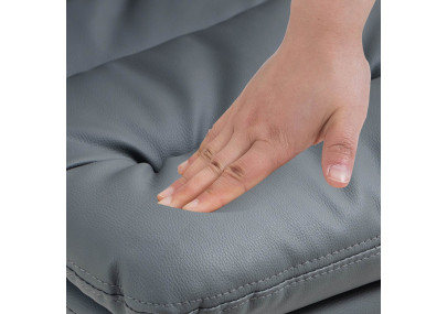 Tabouret de bar Damar, similicuir, gris chromé