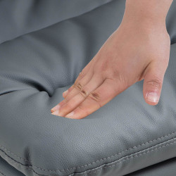 Tabouret de bar Damar, similicuir, chromé gris