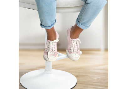 Tabouret de bar Damar, similicuir, blanc