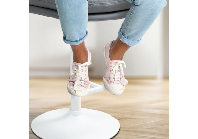 Tabouret de bar Damar, similicuir, blanc/gris
