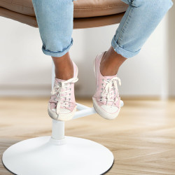 Tabouret de bar Damar, similicuir, blanc/marron clair