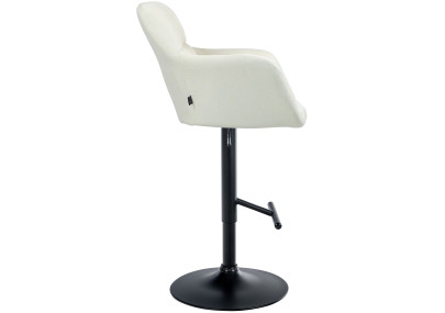 Tabouret de bar Natoma, tissu, noir et crème