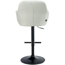 Tabouret de bar Natoma, tissu noir crème