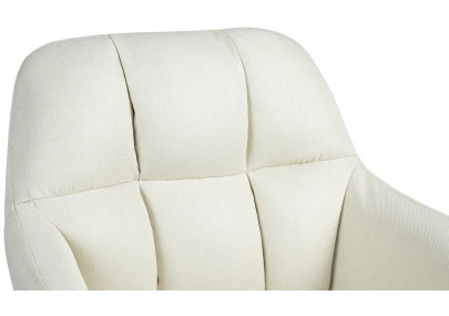 Tabouret de bar Natoma, tissu, noir et crème