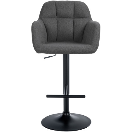 Tabouret de bar Natoma, tissu noir gris foncé