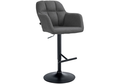 Tabouret de bar Natoma, tissu : noir/gris foncé