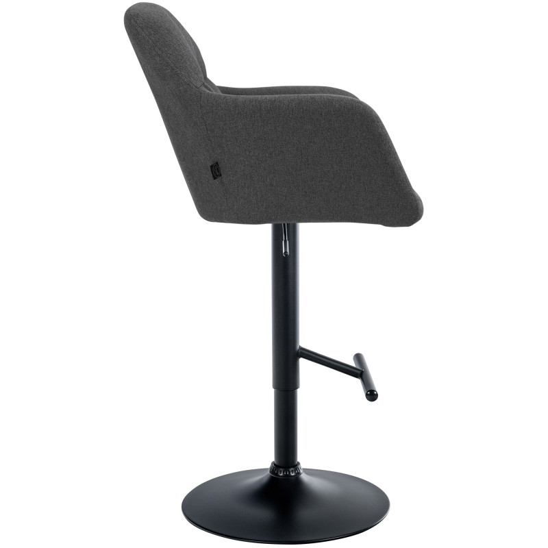 Tabouret de bar Natoma, tissu : noir/gris foncé