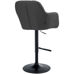 Tabouret de bar Natoma, tissu noir gris foncé