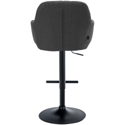 Tabouret de bar Natoma, tissu : noir/gris foncé