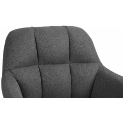 Tabouret de bar Natoma, tissu noir gris foncé