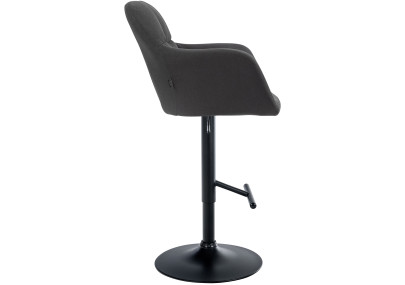 Tabouret de bar Natoma, tissu, noir