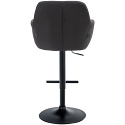 Tabouret de bar Natoma, tissu noir noir