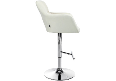 Tabouret de bar Natoma, tissu, chrome, crème