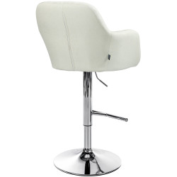 Tabouret de bar Natoma, tissu, chrome crème