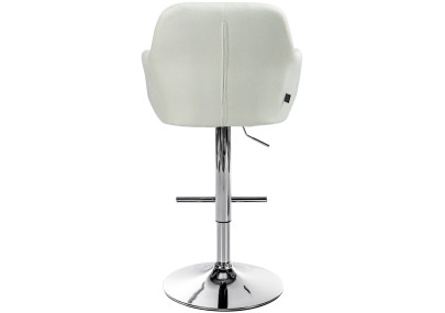 Tabouret de bar Natoma, tissu, chrome, crème