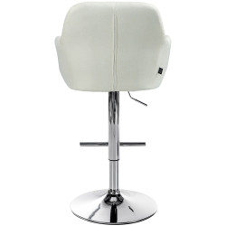 Tabouret de bar Natoma, tissu, chrome crème