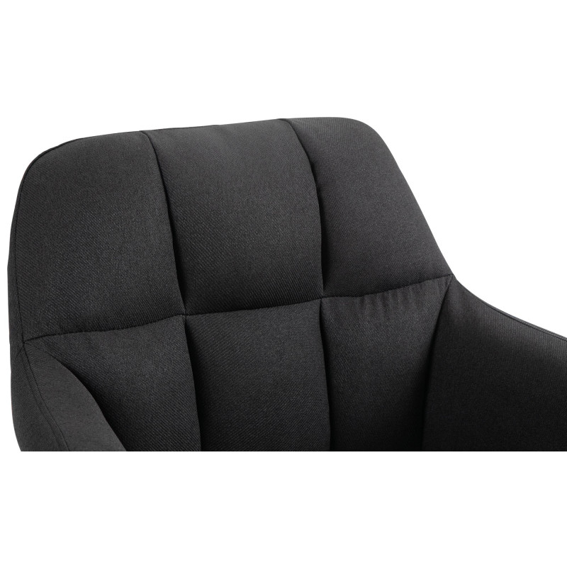 Tabouret de bar Natoma, tissu, chrome, noir