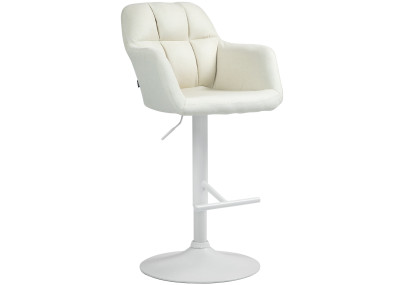 Tabouret de bar Natoma, tissu, blanc/crème
