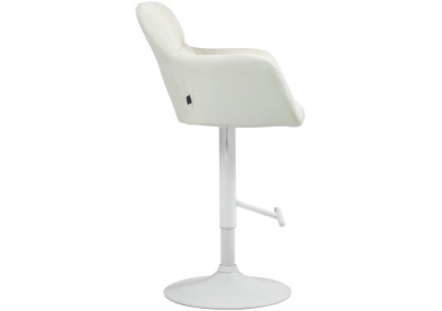 Tabouret de bar Natoma, tissu, blanc/crème