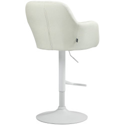 Tabouret de bar Natoma, tissu blanc crème