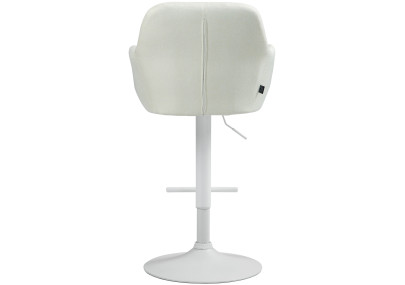 Taburete de bar Natoma, tapizado, blanco/crema