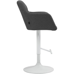 Tabouret de bar Natoma, tissu blanc/gris foncé