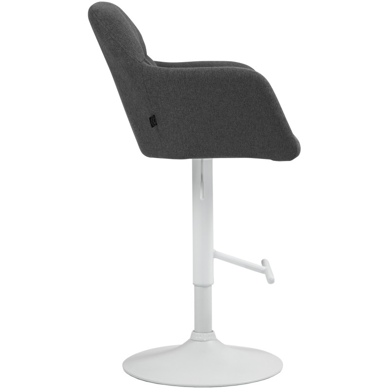 Tabouret de bar Natoma, tissu blanc gris foncé