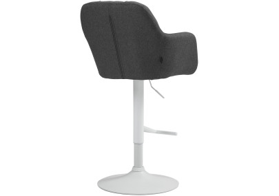 Tabouret de bar Natoma, tissu blanc/gris foncé