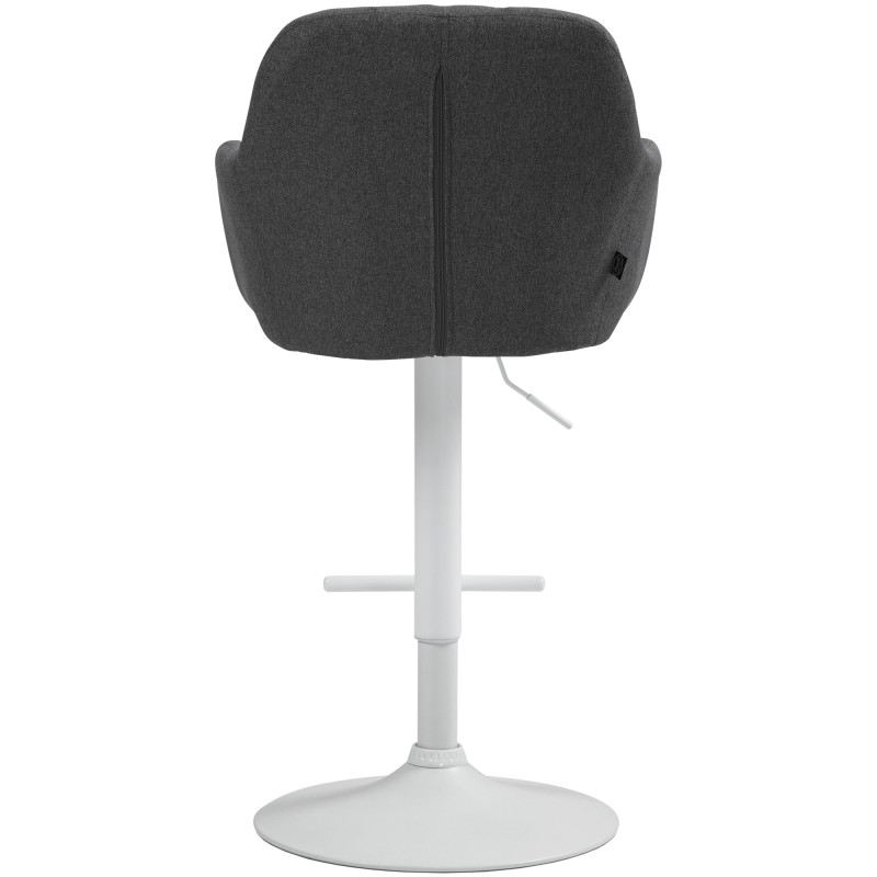 Tabouret de bar Natoma, tissu blanc/gris foncé