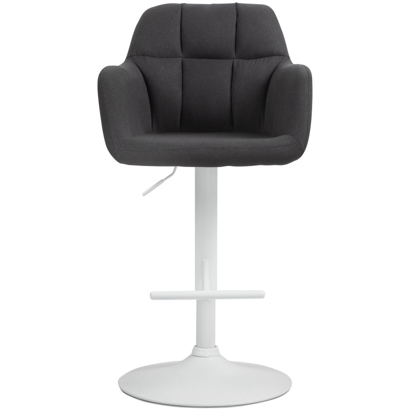 Tabouret de bar Natoma, tissu blanc noir