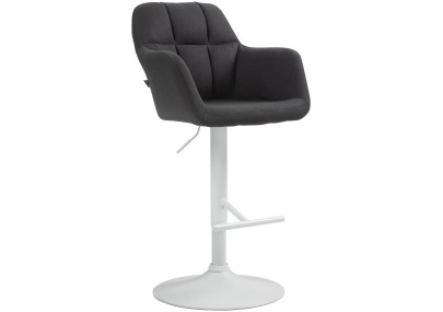 Tabouret de bar Natoma, tissu, blanc/noir