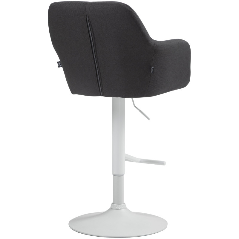 Tabouret de bar Natoma, tissu blanc noir