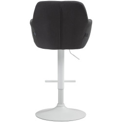 Tabouret de bar Natoma, tissu blanc noir