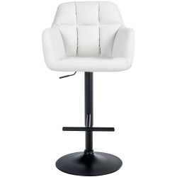 Tabouret de bar Natoma, similicuir, noir blanc