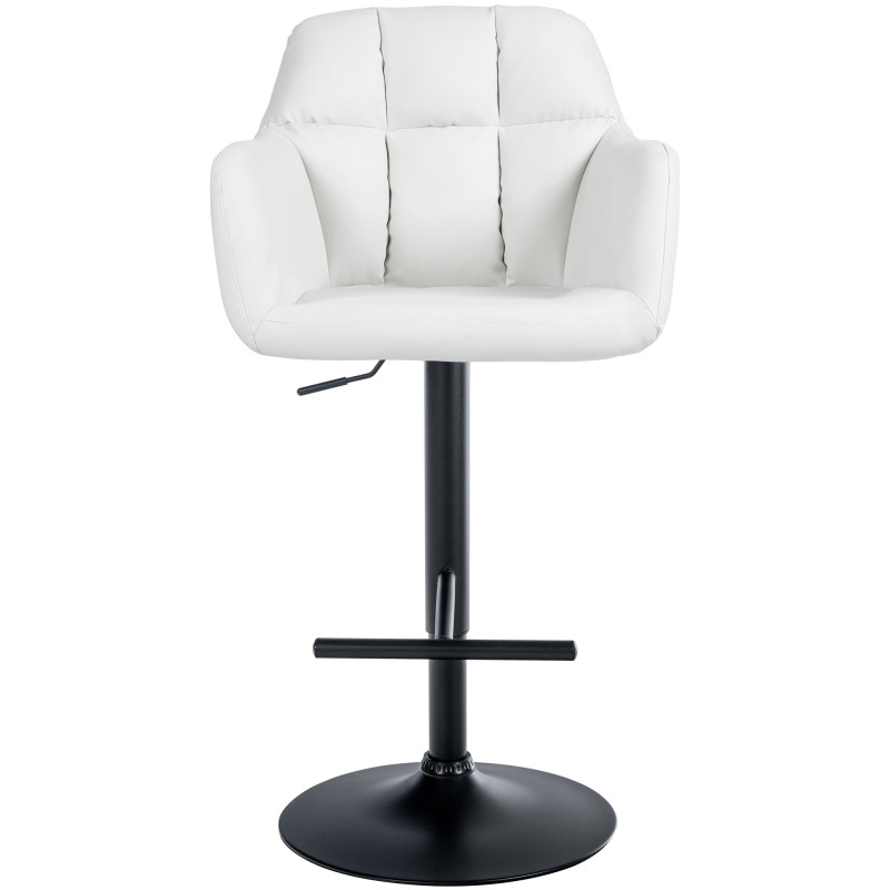 Tabouret de bar Natoma, similicuir, noir et blanc