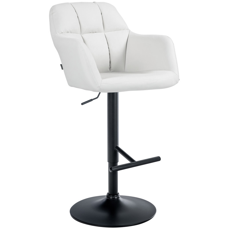 Tabouret de bar Natoma, similicuir, noir blanc