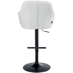 Tabouret de bar Natoma, similicuir, noir blanc
