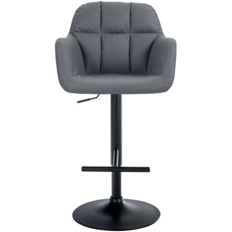 Tabouret de bar Natoma, similicuir, noir/gris