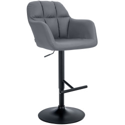 Sgabello da bar Natoma, similpelle, nero/grigio
