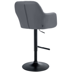 Tabouret de bar Natoma, similicuir, noir gris
